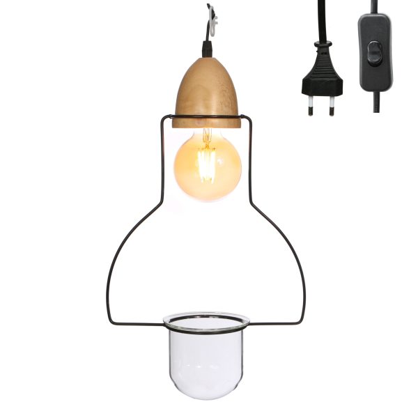 LAMPADINA LEGNO E METALLO 28 X 45 C/LED