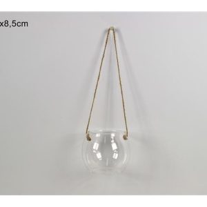 VASO VETRO CM 10 C/CORDA JUTA