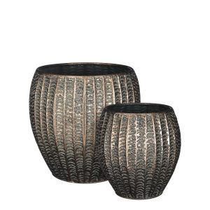 1 VASO CARDINALE METALLO D. 24.5 H. 25.5 CM