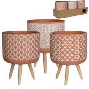 2 VASO CON GAMBE D. 17 H 24 CM TERRACOTTA