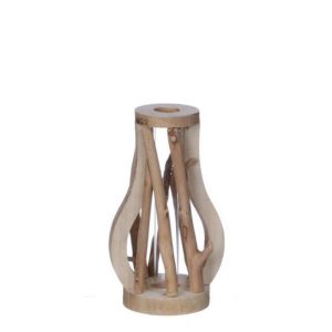 VASO PORTA FIORE IN LEGNO H 15.5 CM