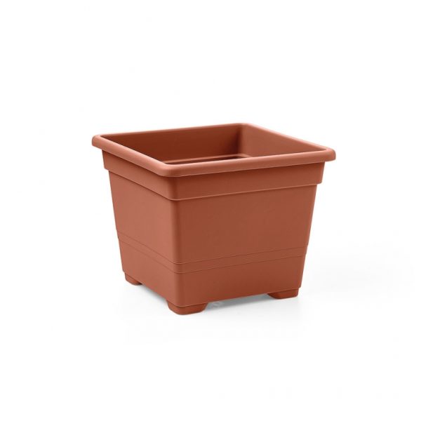 VASO QUADRATO 14 CM COLORE COTTO